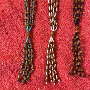 NATIVE AMERICAN  Navajo Lot of 6 Ghost Beads Juniper Berry Bead Beaded Necklace